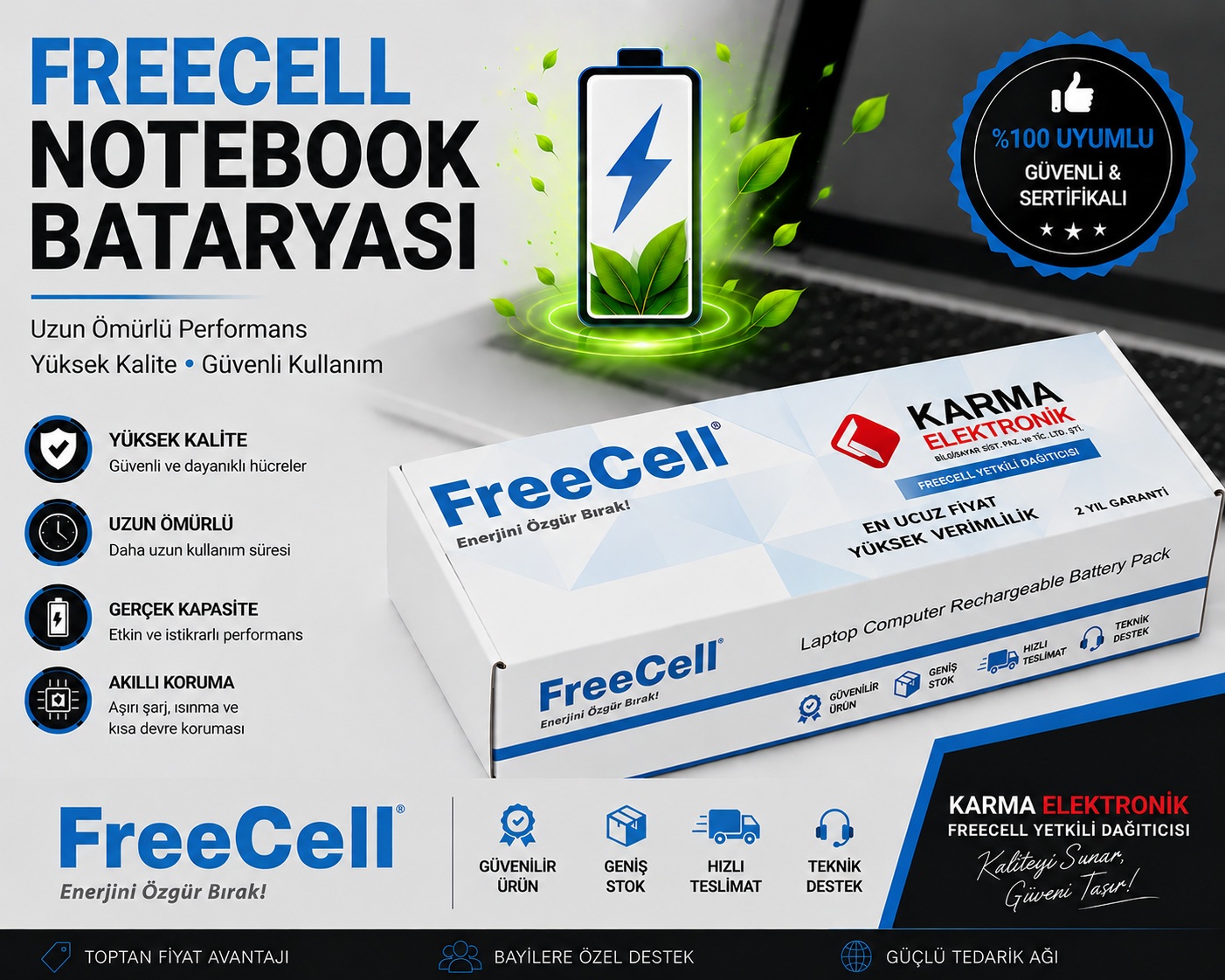 FreeCell Asus X550, X552, A41-X550A Notebook Bataryası - Siyah - 4 Cell