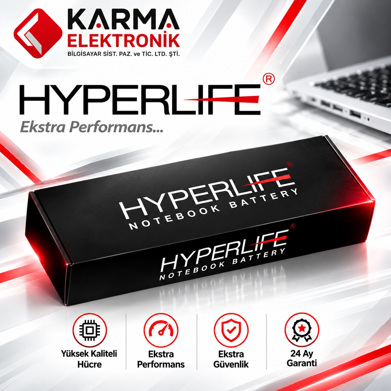 HYPERLIFE Asus X550, X552, A41-X550A Notebook Bataryası - Siyah - 4 Cell